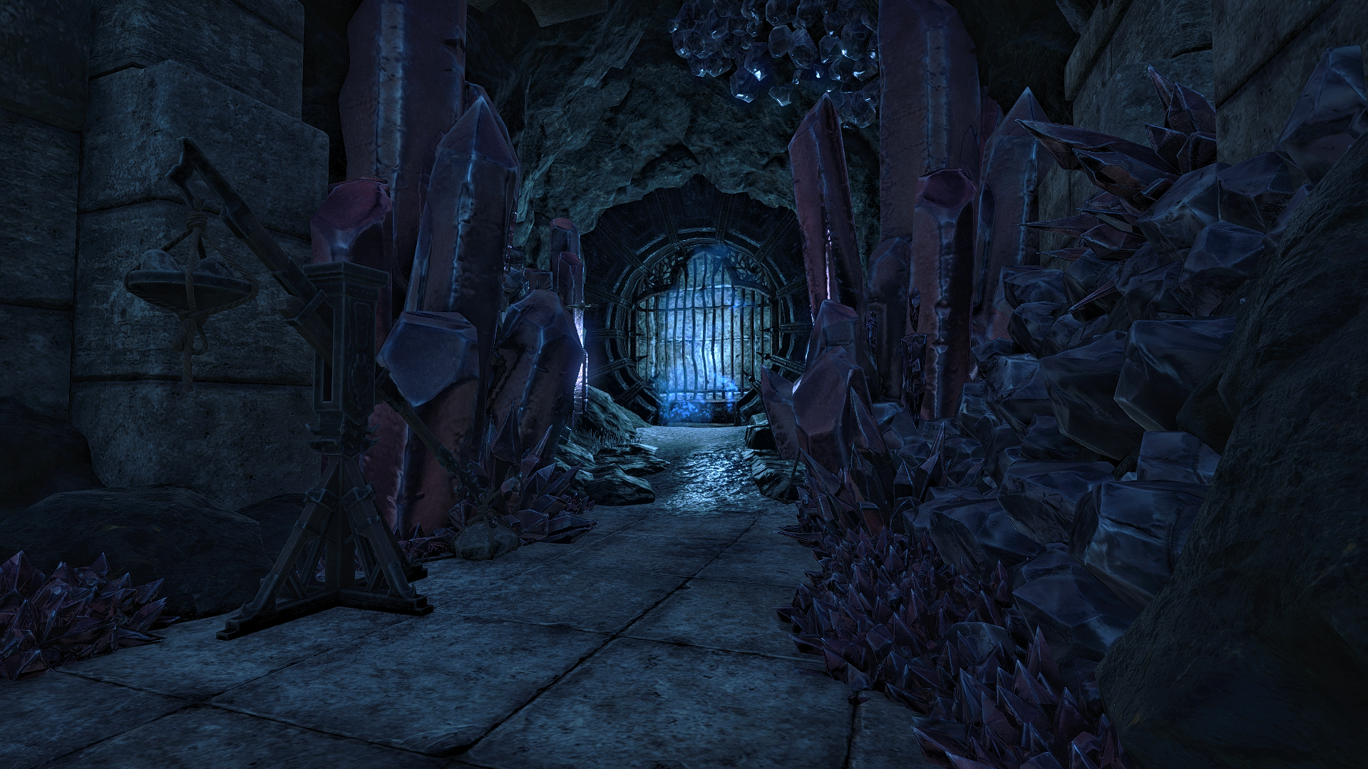 The portal frame at the bottom of the excavation